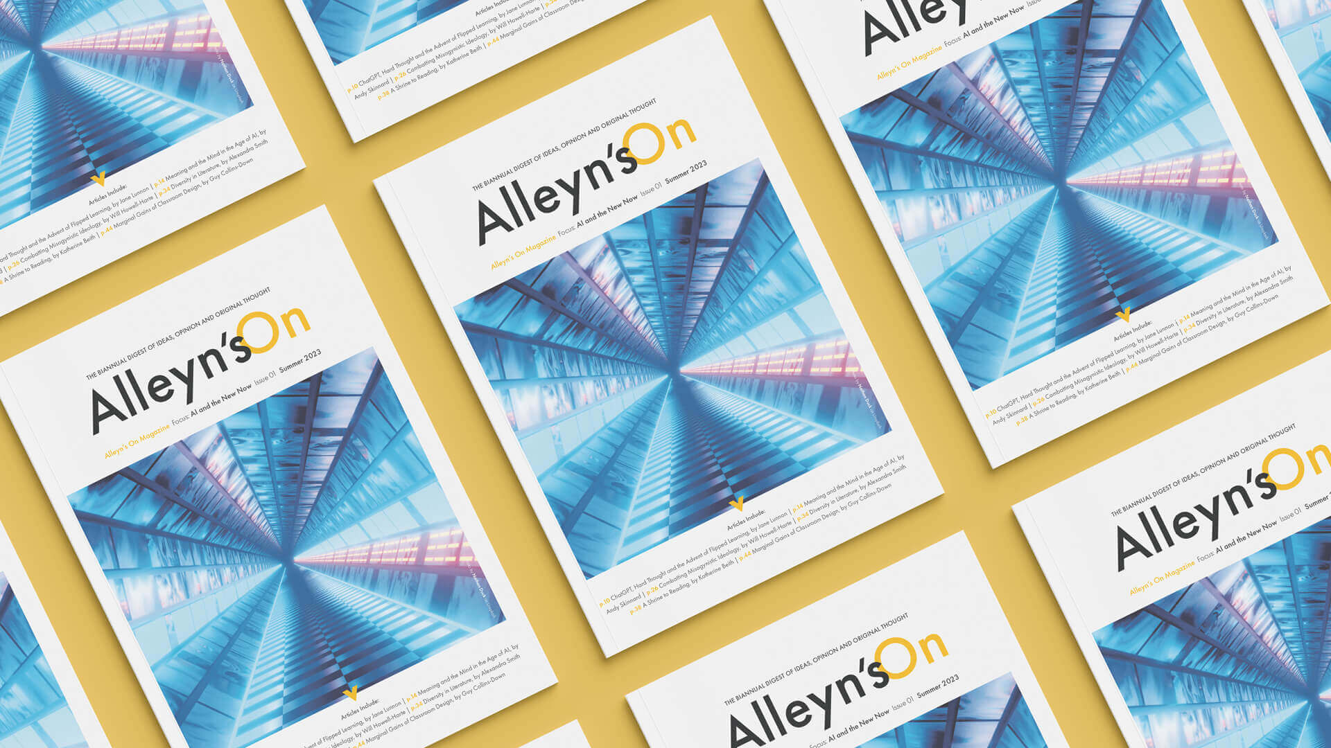 Allen's on cover design showcasing the summer 2023 issue with a futuristic image on the cover designed by The Graphic Design House.