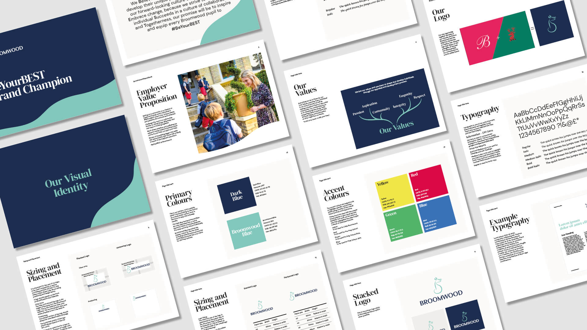 Broomwood brand guidelines mock-up