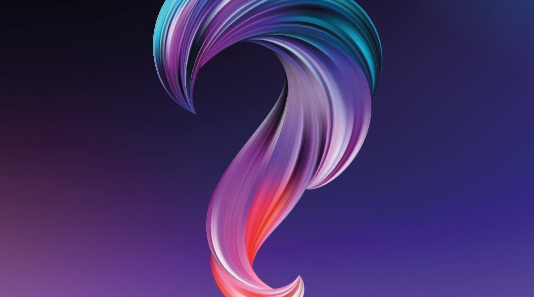 Wave graphic in the shape of a question mark