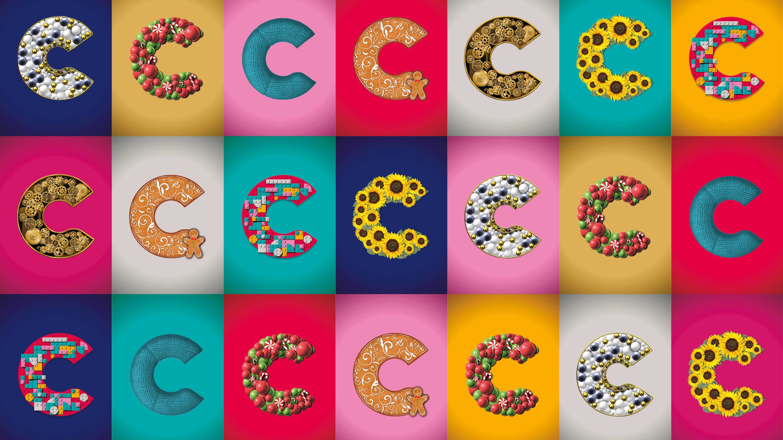 A wall of Chelmsford C designs