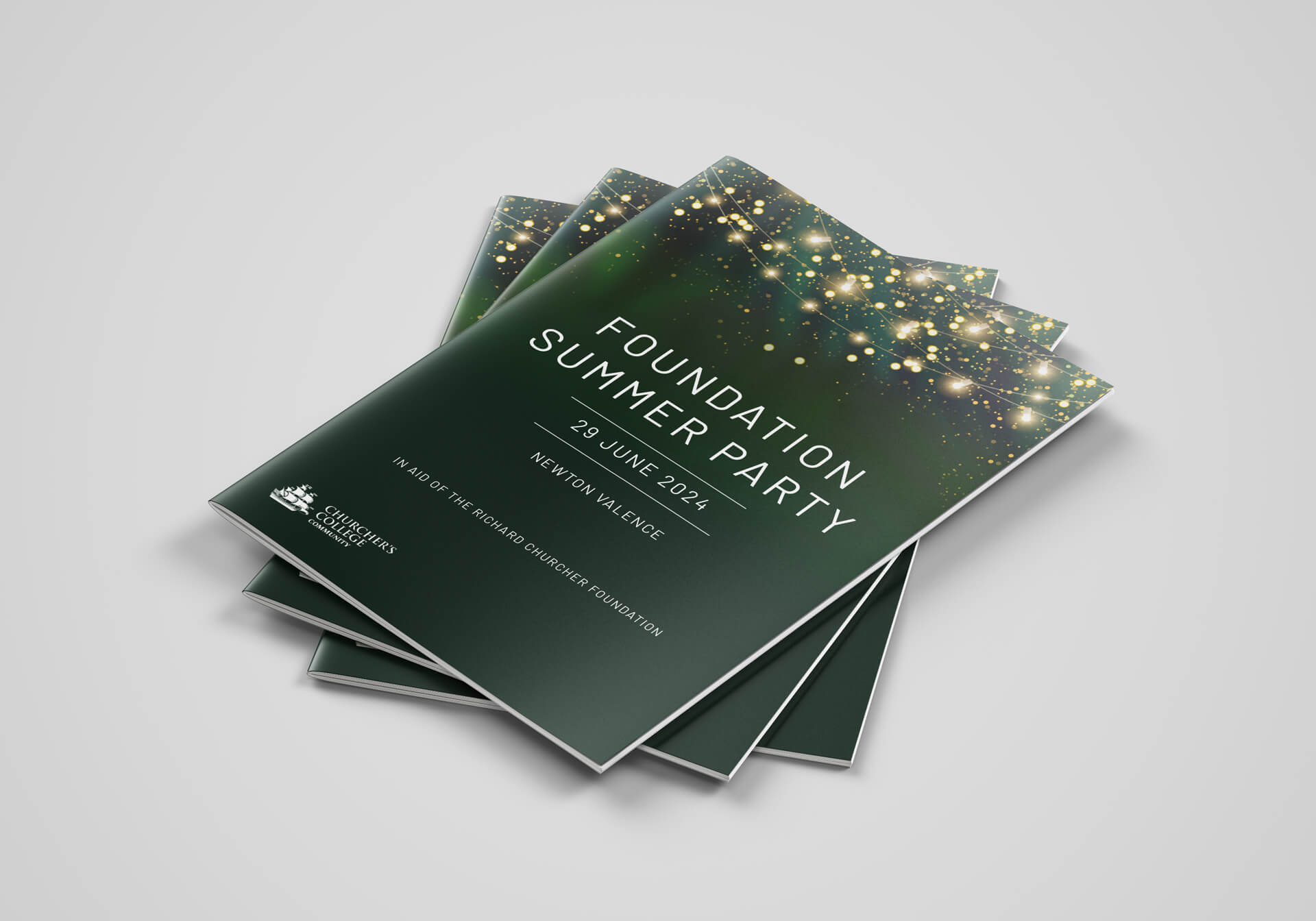 Churcher’s College Foundation Party brochure cover design
