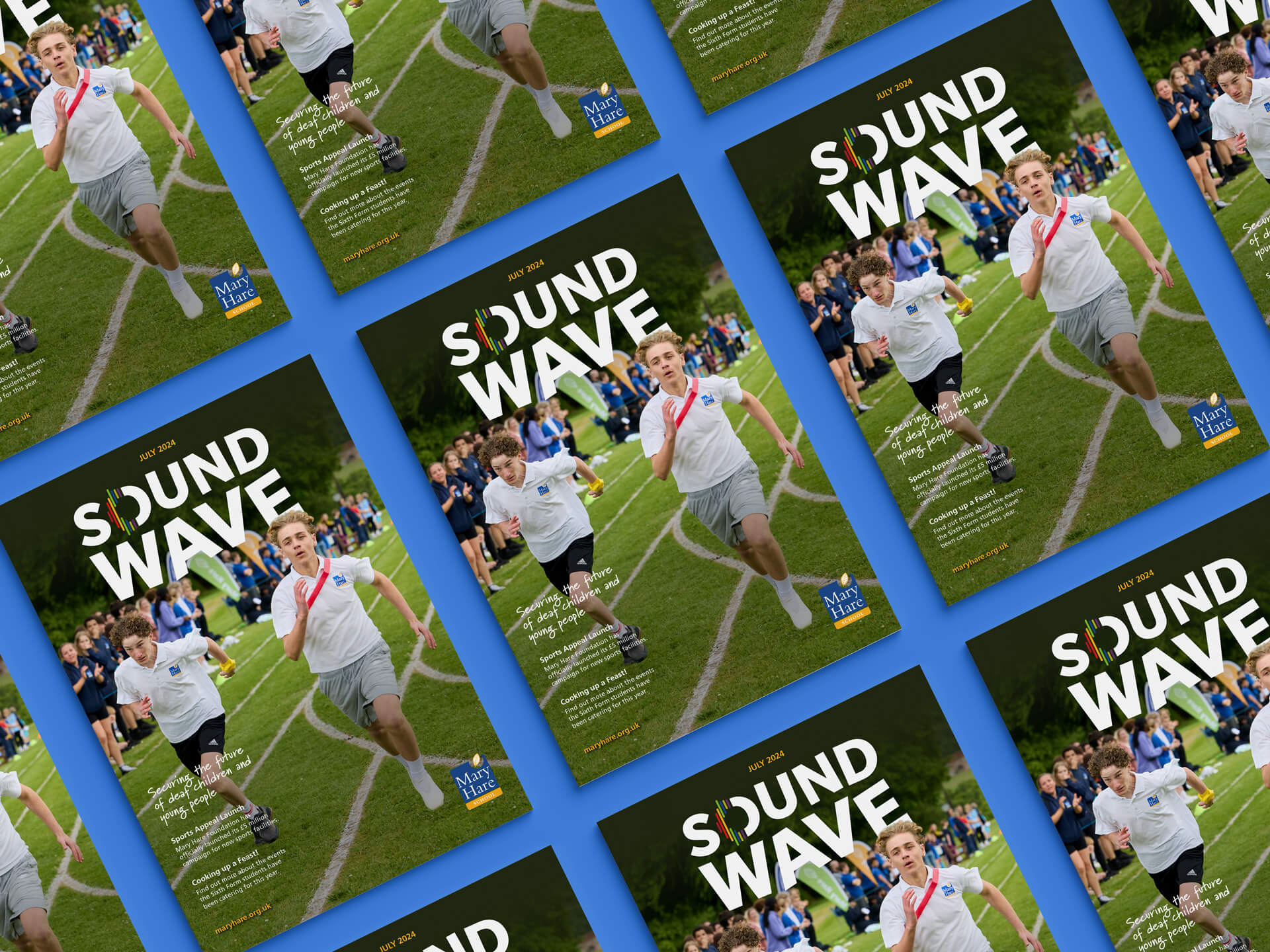 Sound wave cover design in grid format