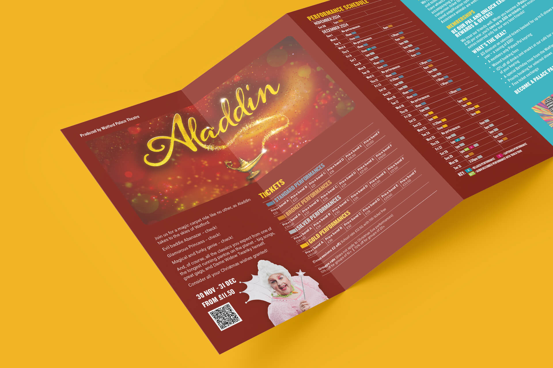 Image of Aladdin section of the Watford Palace Highlights brochure