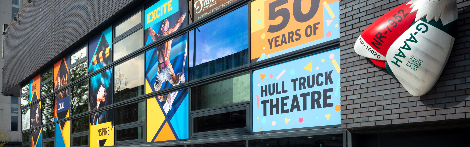 Window vinyls for Hull Truck 50 year campaign