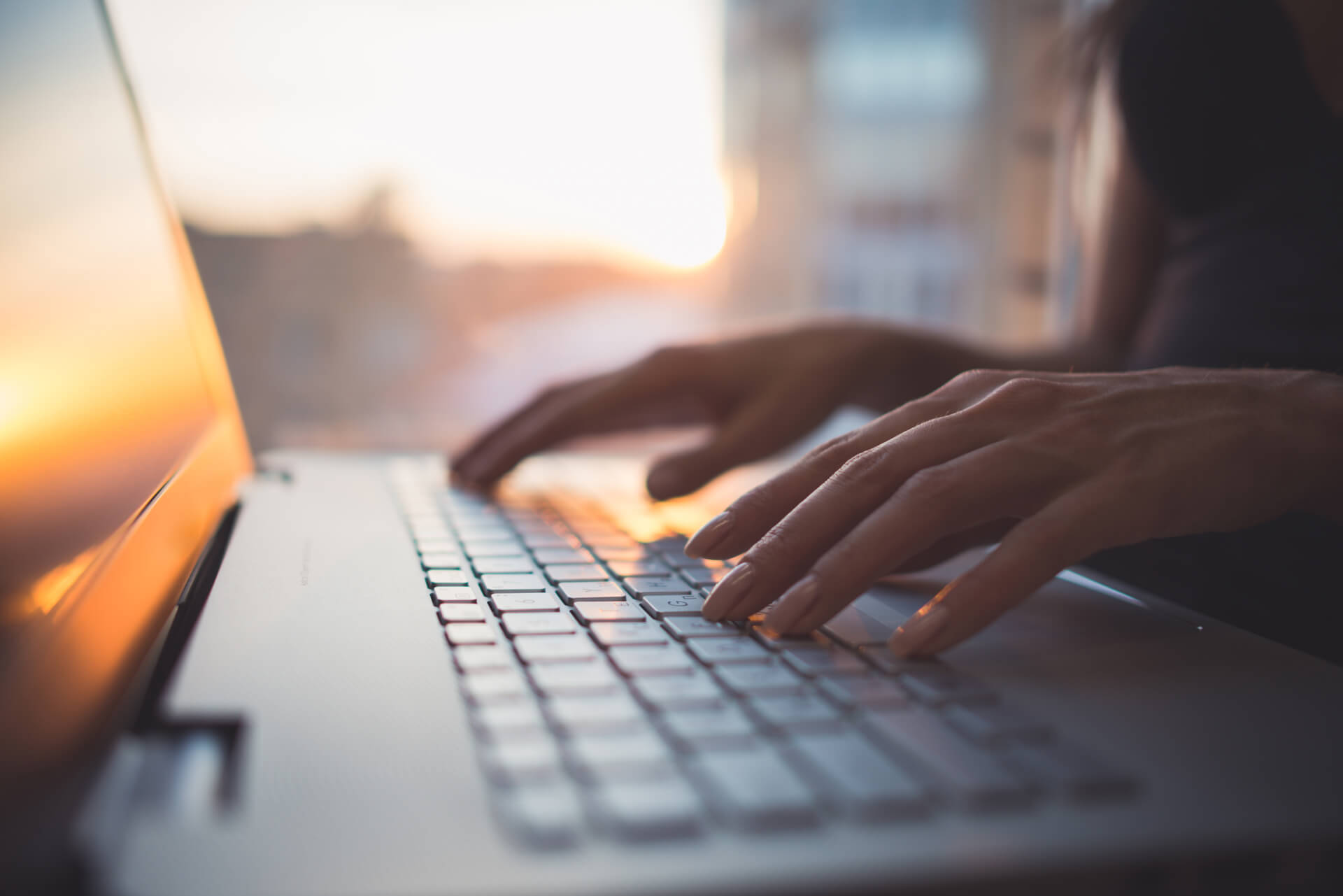 Person working on a laptop