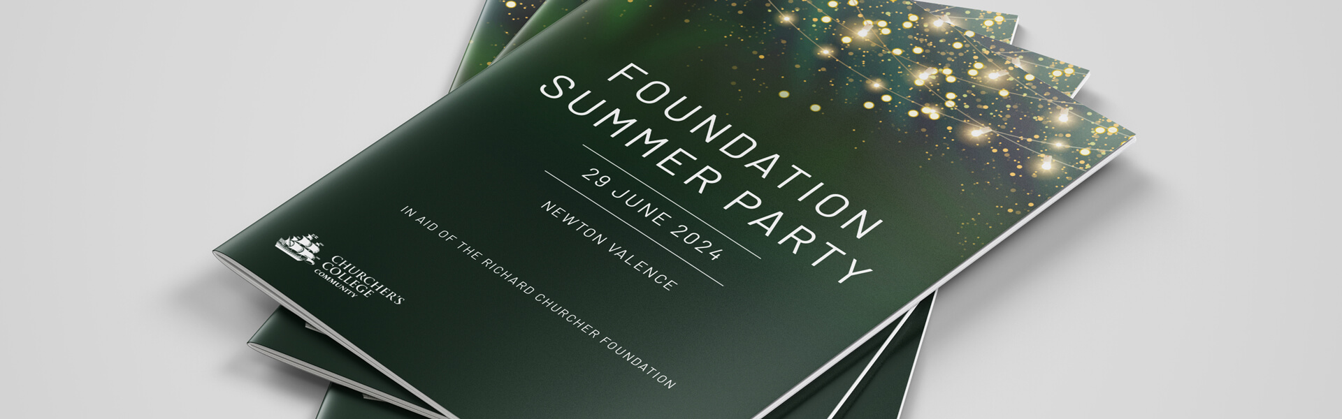 Churcher’s College Foundation Party brochure cover design