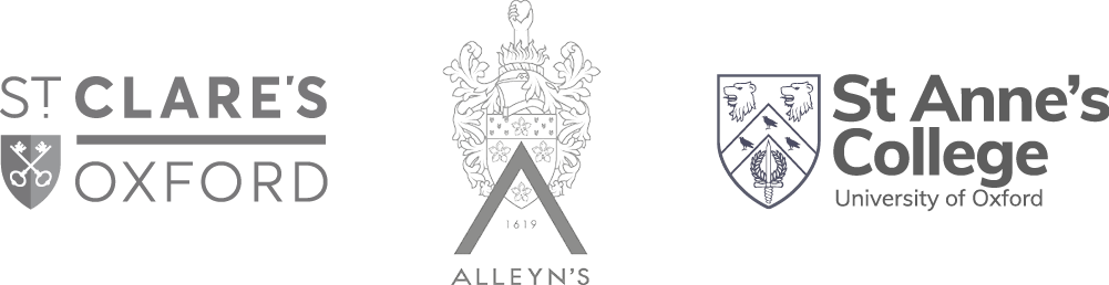 Client logos of St Clares Oxford, Allen's School and St Anne's College Oxford