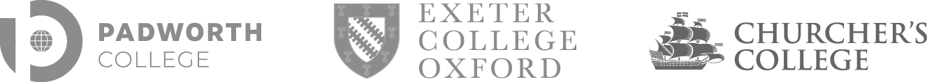 Client logos of Padworth, Exeter College Oxford and Churches College