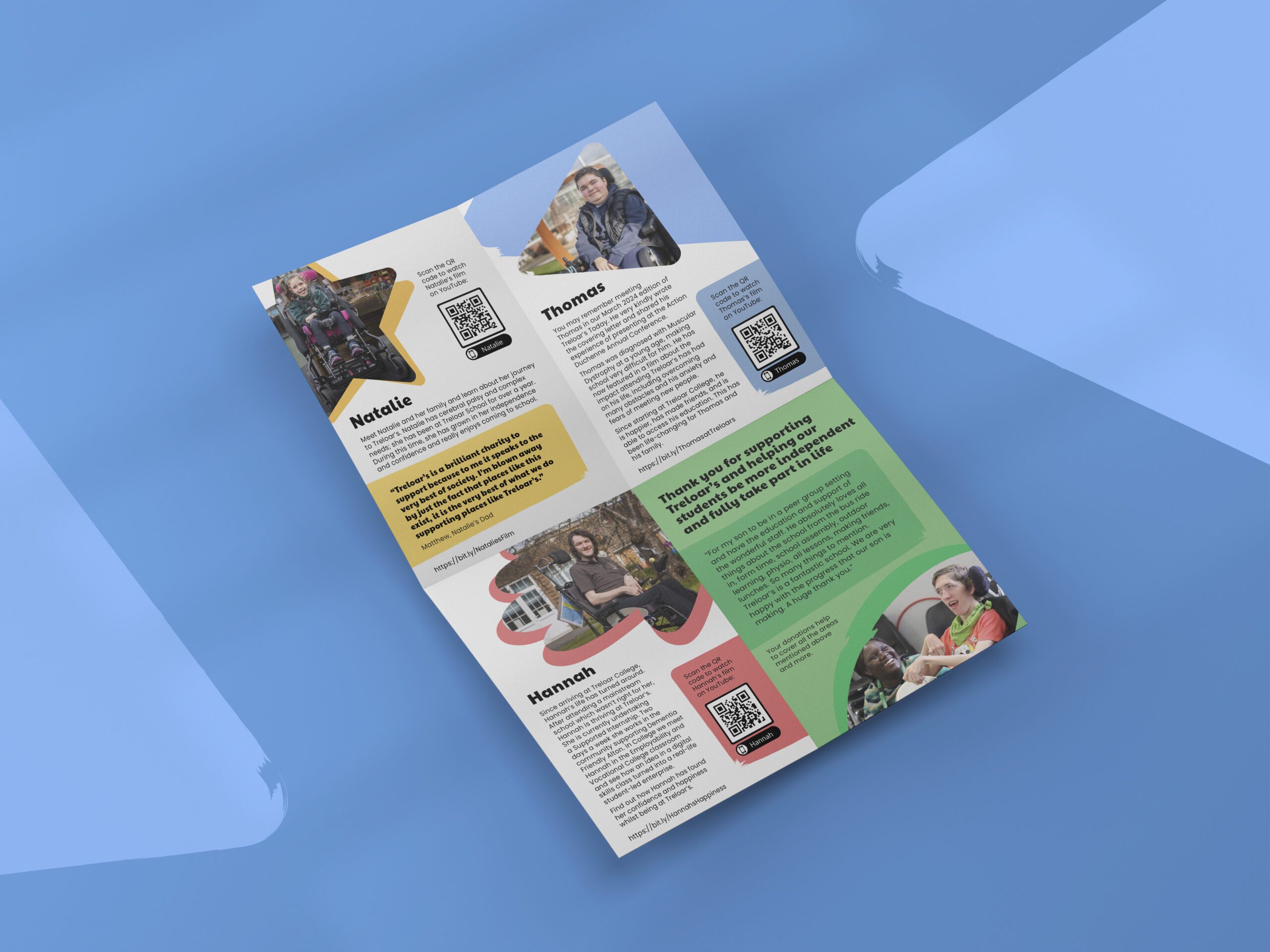 Shows the impact report copy mocked up on a blue background