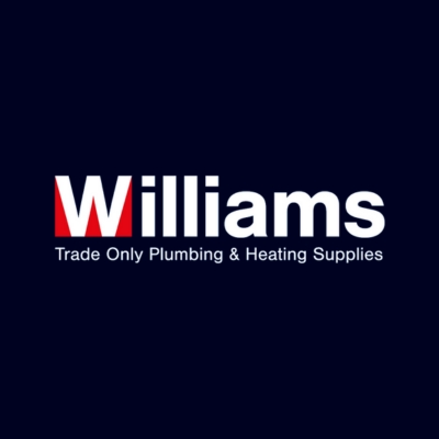 Williams Trade Only Plumbing & Heating Supplies White Logo on a navy background