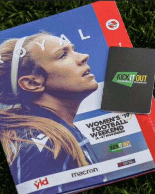 A gif that showcases sports programme design for clients such as AFC Wimbledon, Reading and Portsmouth FC.