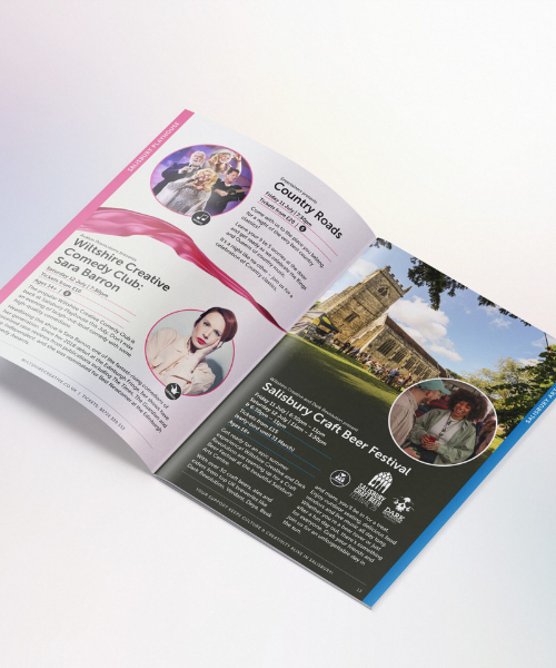 Wiltshire Creative Spread 4 500x600px Wiltshire creative summer season 2025 brochure showing the inside spread and the different shows.