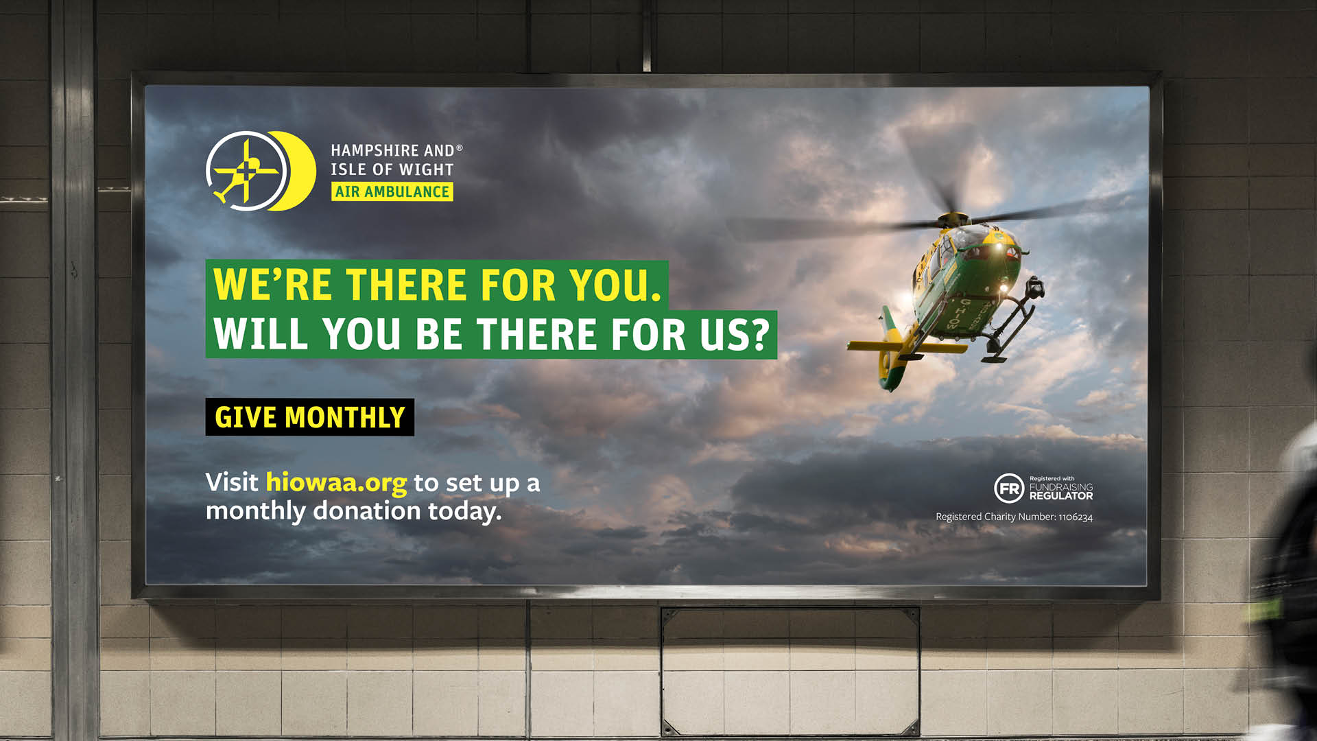 A poster mock-up for HIOWAA's 'Small Change Big Difference' Campaign