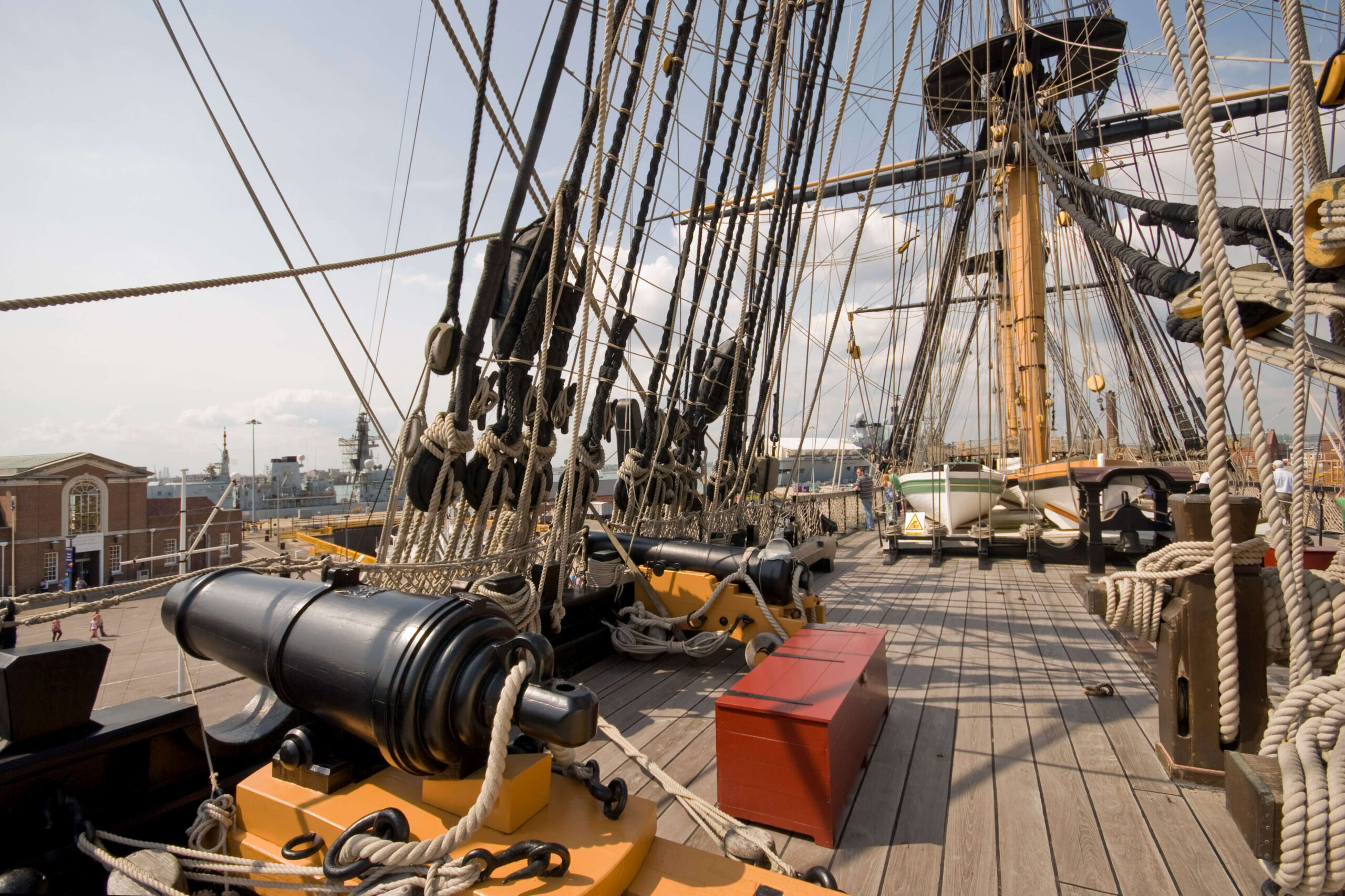 HMS Victory top deck, historic naval dockyard, Portsmouth