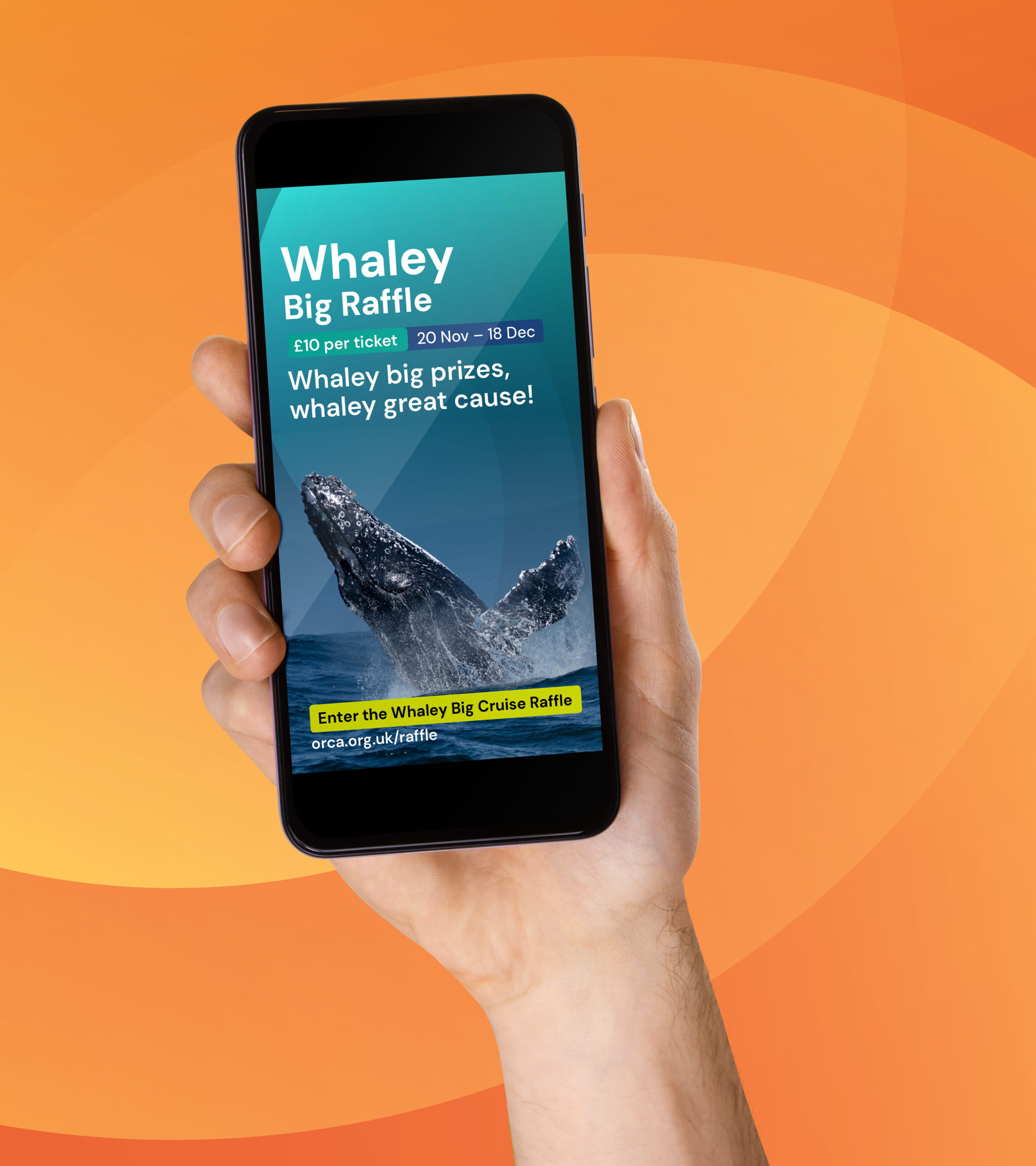 A mock-up of a hand holding a mobile phone with an Instagram story designed by The Graphic Design House on the screen.