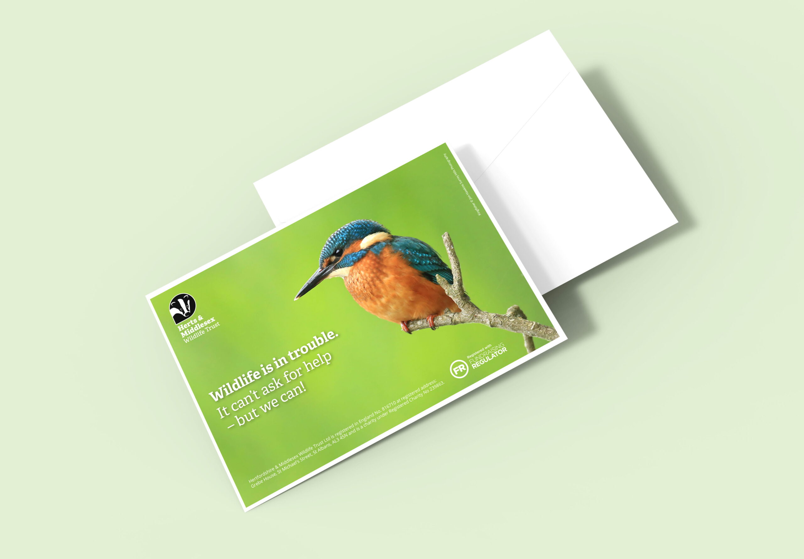 A mock-up showing the join us mailing envelope for HMWT
