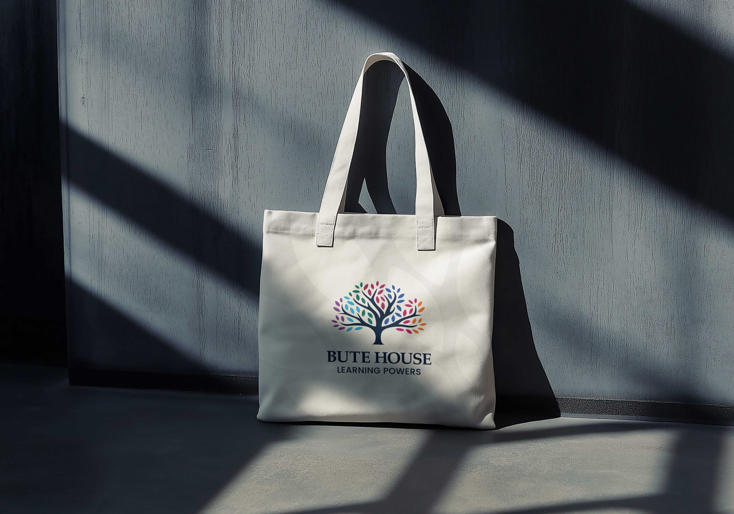 A mock-up of a tote bag for Bute House.