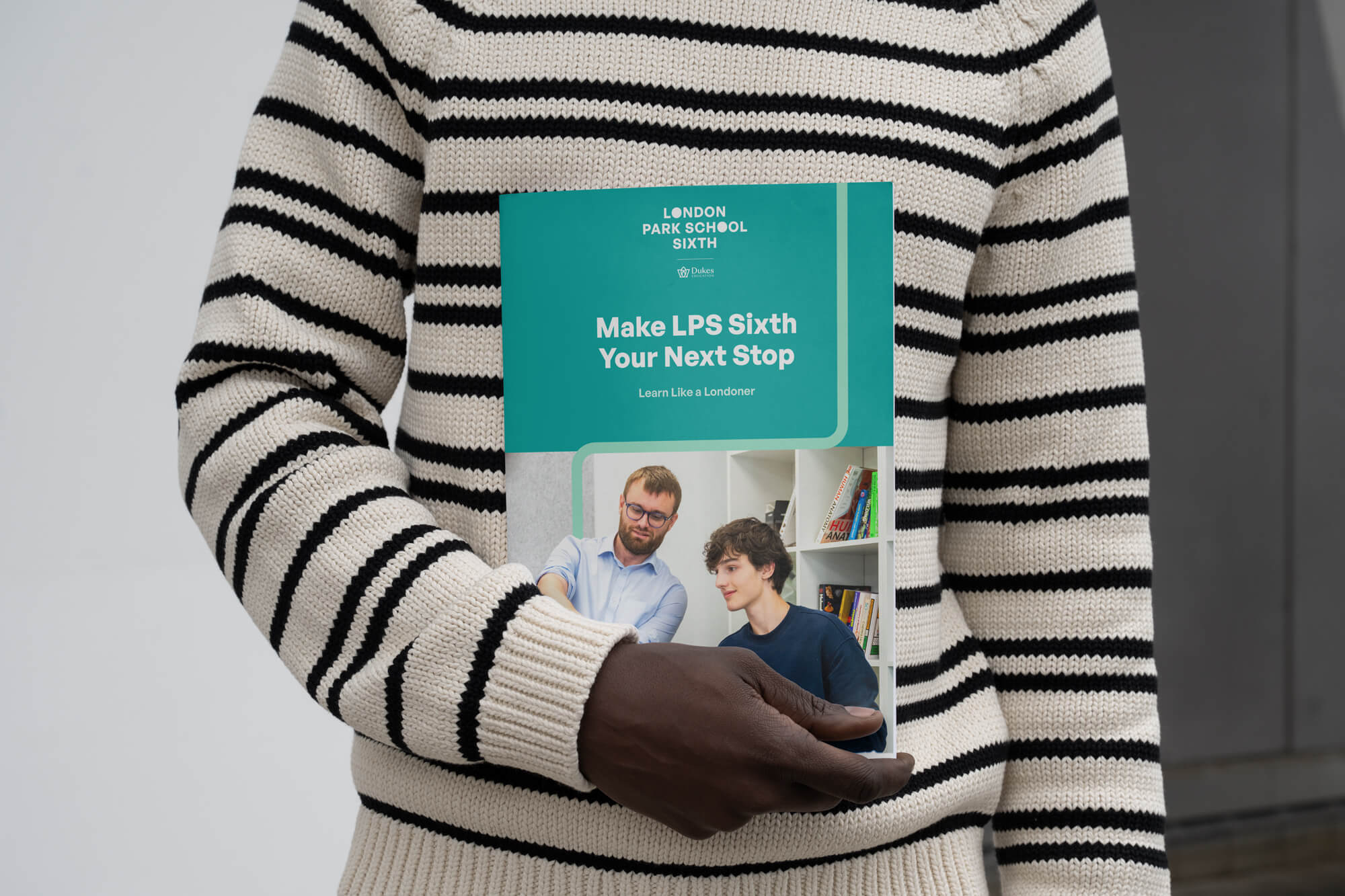 A mock-up showing the front page and spread of the Bute House square print for their 7+ assessment day.