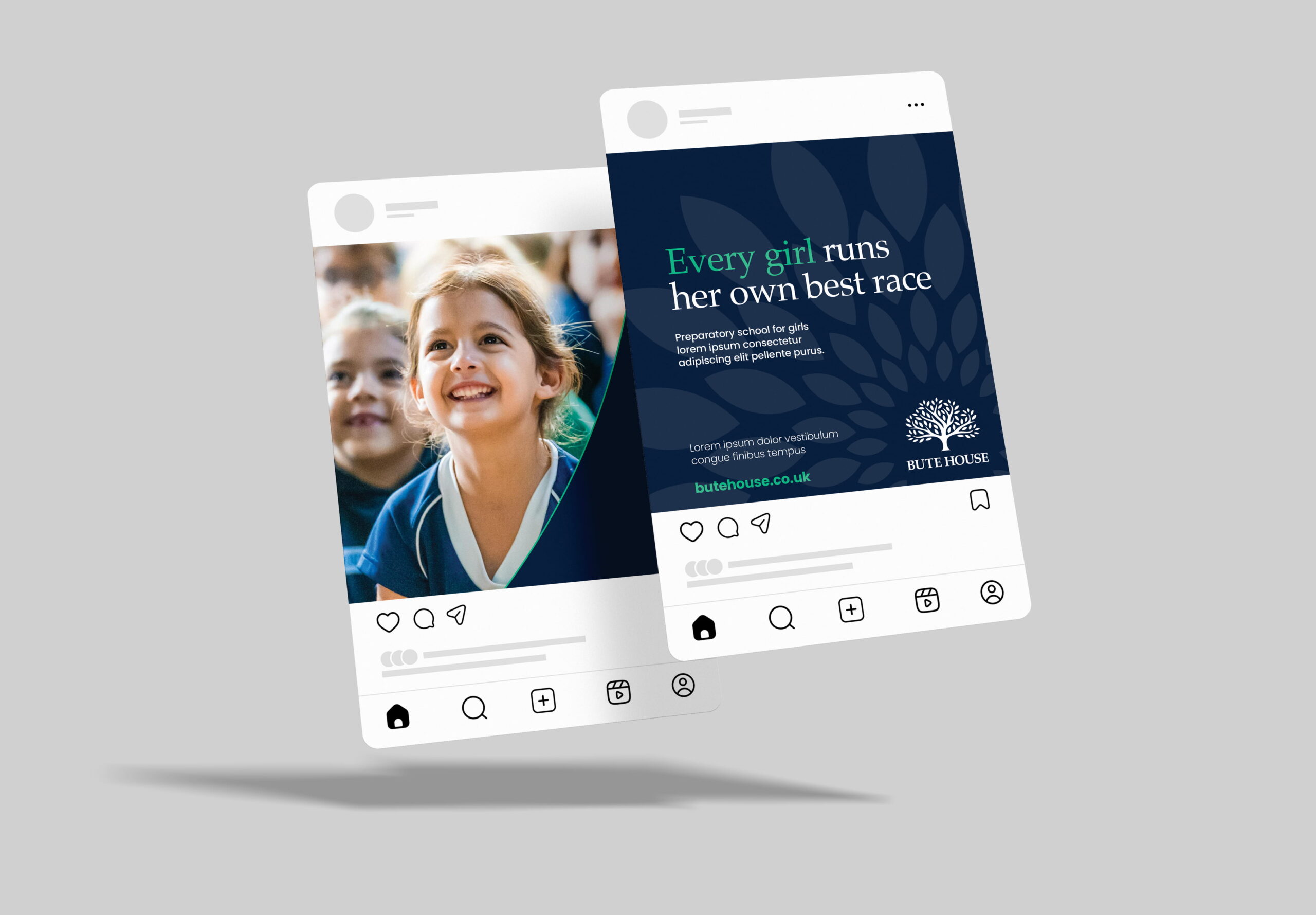 A mock-up of social graphics on social media platform 'Instagram' for Bute House.