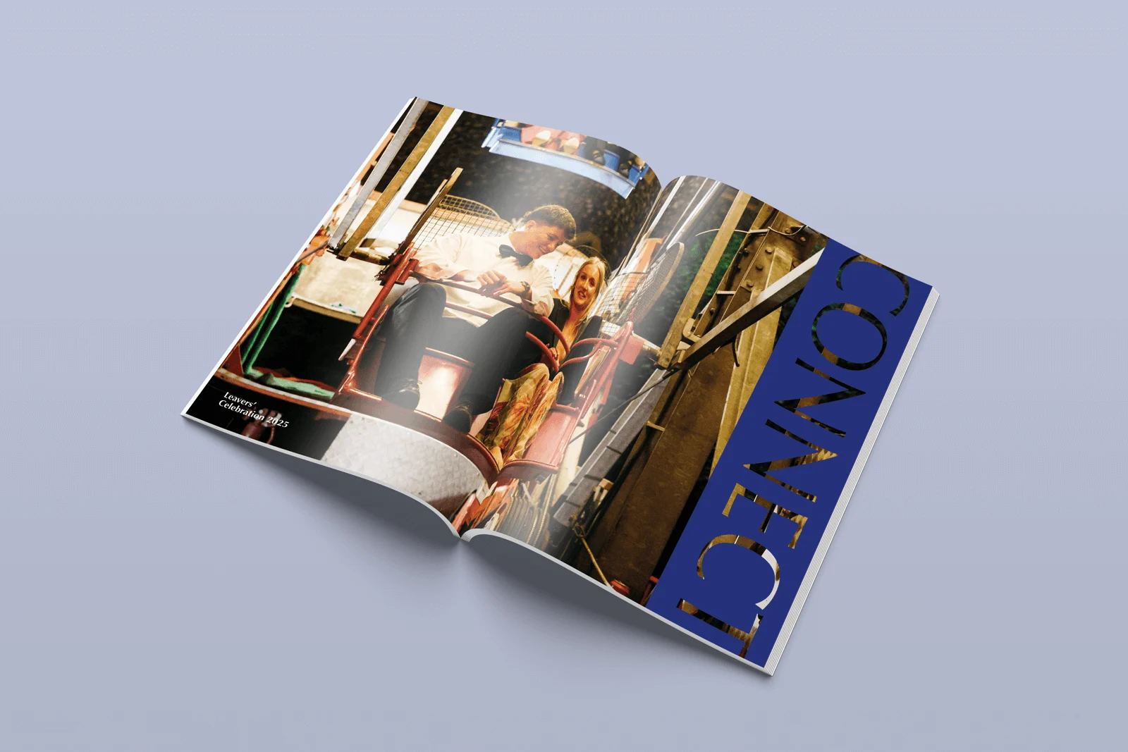 A mock-up of a spread from the Hurst Floreat magazine.