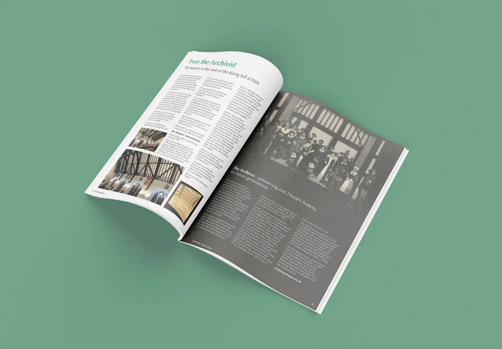 A mock-up of the Hurst Floreat magazine spread.