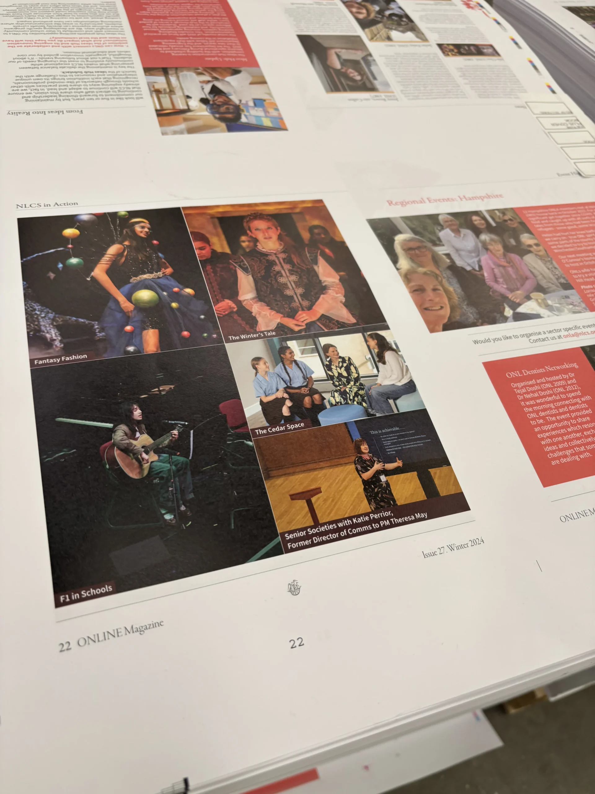 A photo of the NLCS online magazine printed out in the Bishops Printers factory.