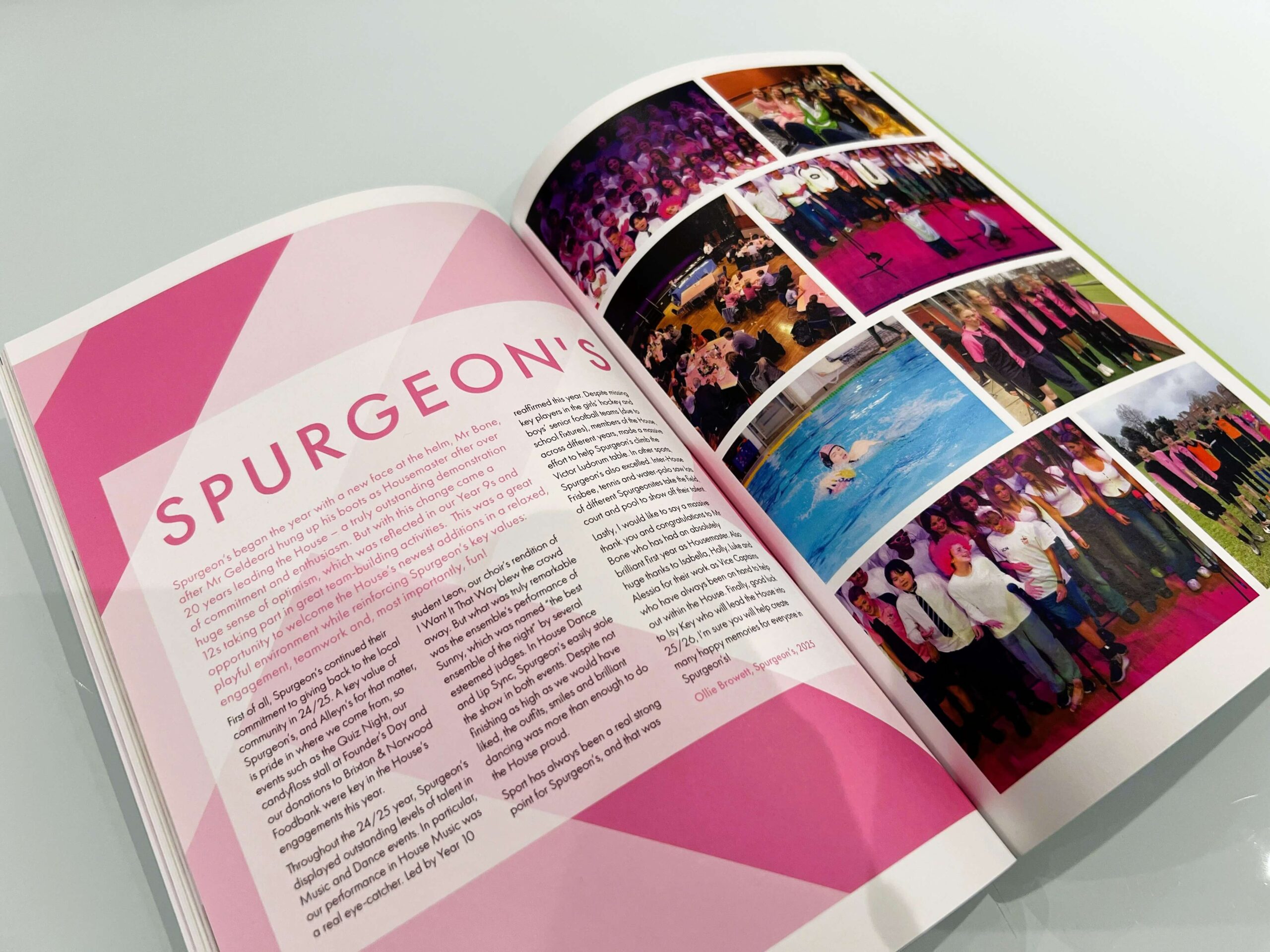 a photo showing a spread for Scrib showing the 'Spurgeon's' page.