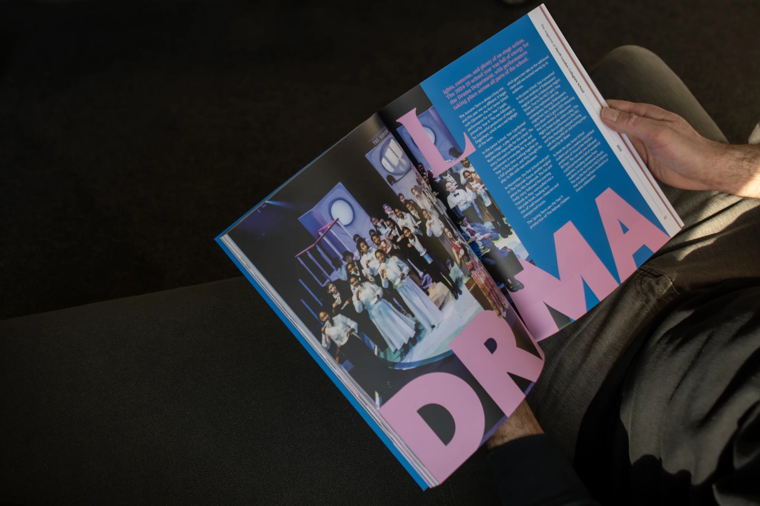 A photo of someone holding the North Londoner magazine opened up.