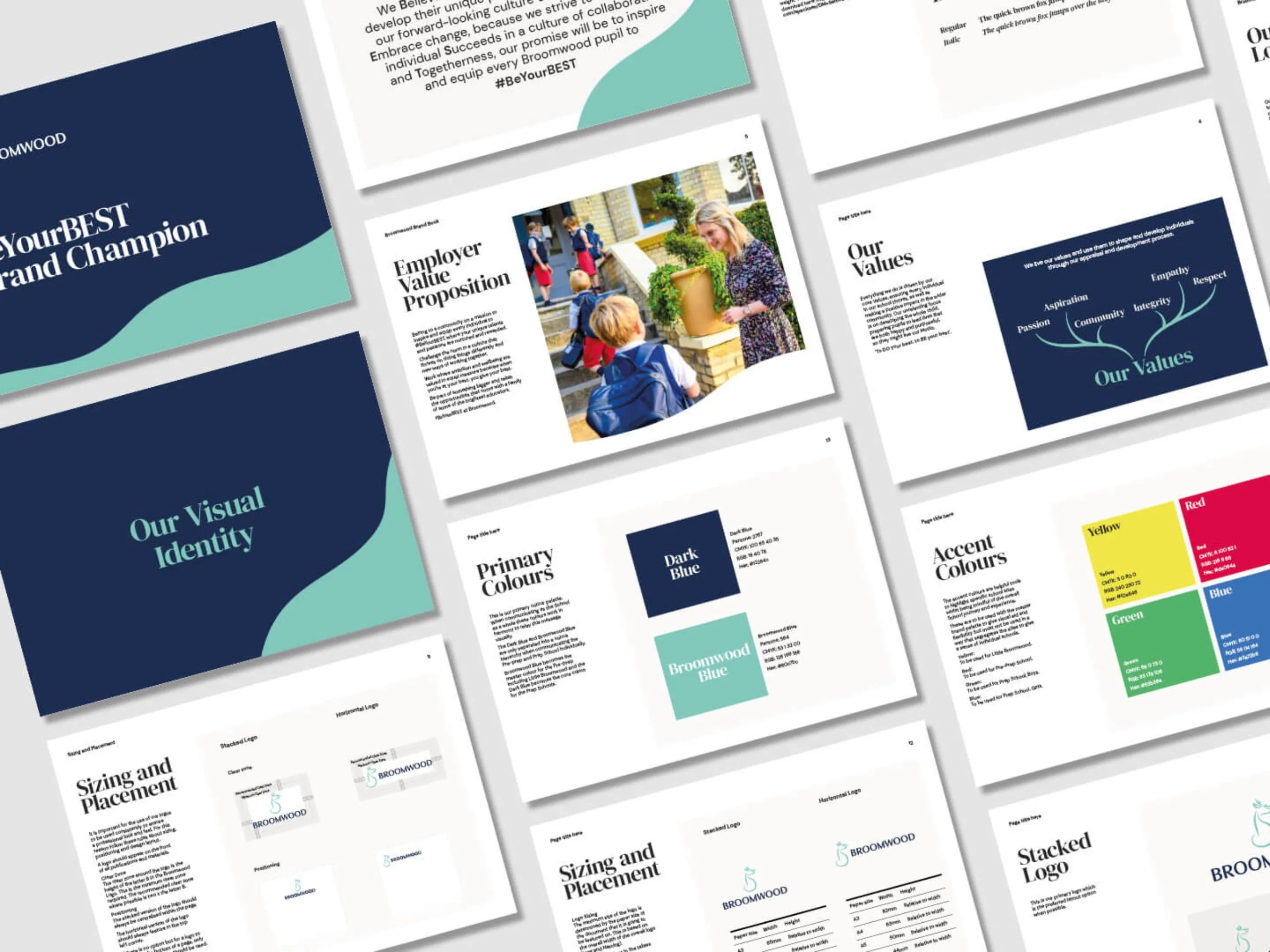 Broomwood brand guidelines mock-up