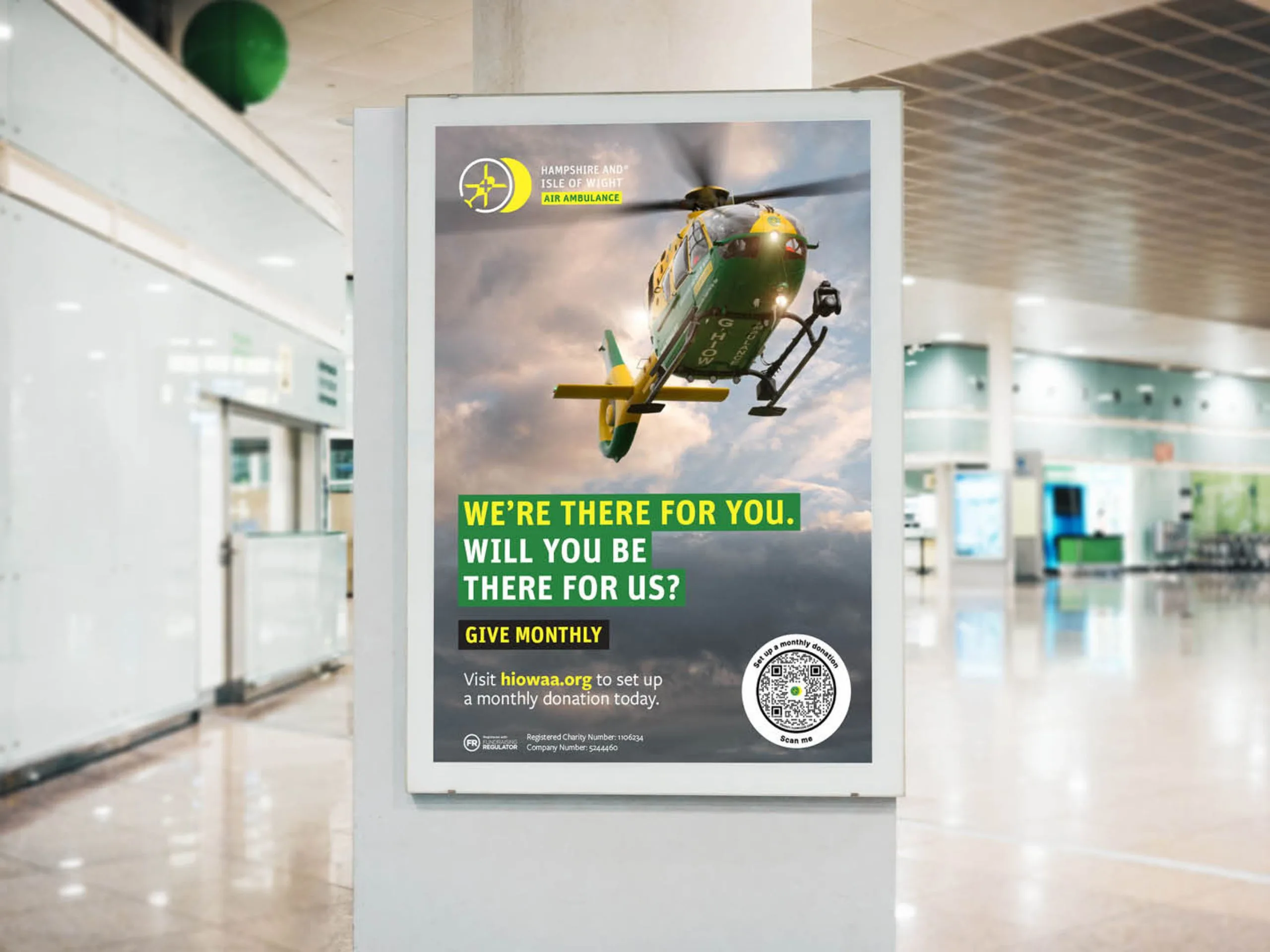 A poster mock-up for HIOWAA's 'Small Change Big Difference' Campaign