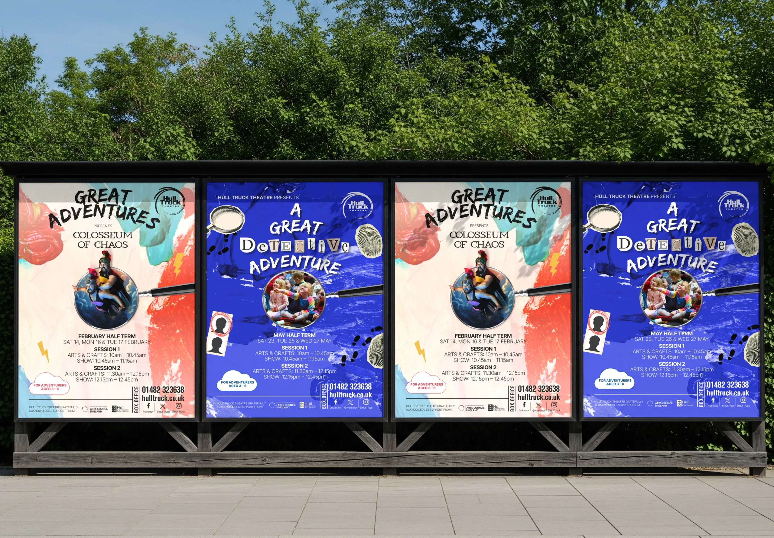 A mock-up of wall posters for Hull Truck Theatre.